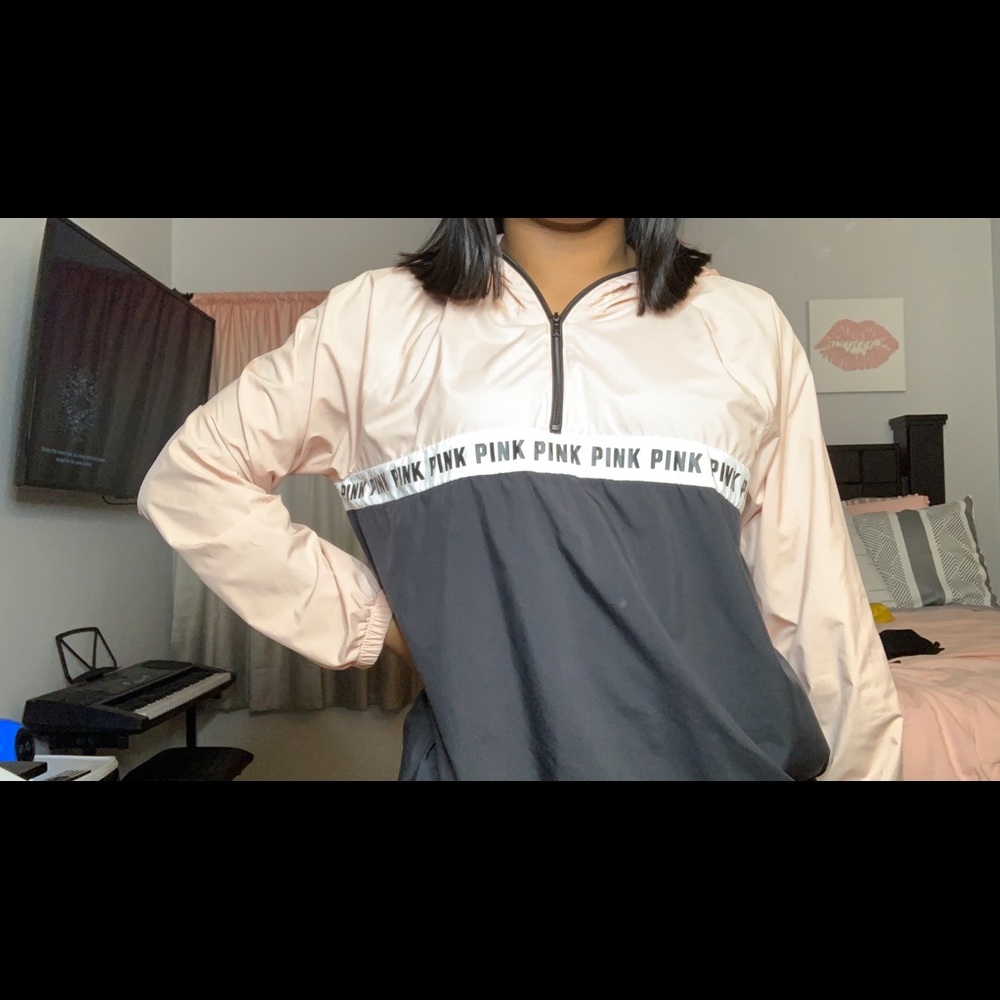 Pink windbreaker jacket